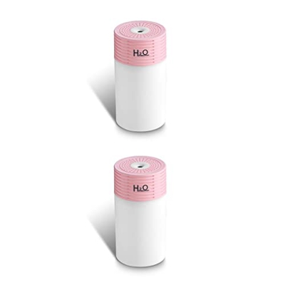 sdhiiolp 2 Juegos de Mini humidificador USB portátil que cambia de Color LED dormitorio 300ML difusor de niebla aire interior ambientador de oficina f