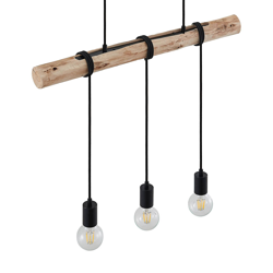 Lindby Ferris lámpara colgante de madera, 3 luces en oferta
