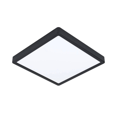 Plafón LED Fueva 5, IP20 negro 28,5x28,5cm