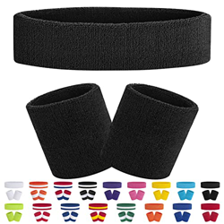 FACATH 3 Piezas Cinta Sudor Cabeza Hombres y Mujeres, Set de Banda de Sudor, Juego de Muñequeras Adecuado para Atléticos Ejercicio, Padel, Correr, Fút precio