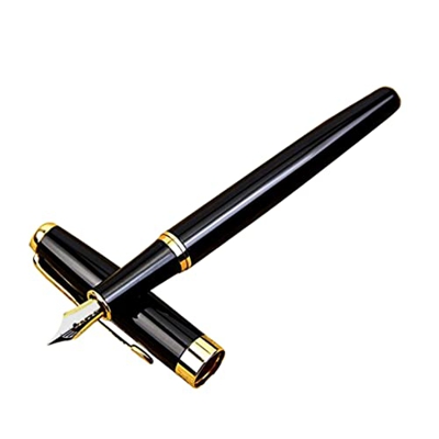 Naisidier Fuente de Acero de Acero Inoxidable clásico Pen Duración Durable Pen Solicillos de caligrafía con Punta Dorada Mediana para Ceremonia de Ape
