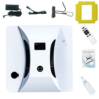 Robot limpiacristales con depósito de Agua de 40 ml, Robot limpiacristales eléctrico, rociador de Agua automático, planificación de recorridos, Mando 