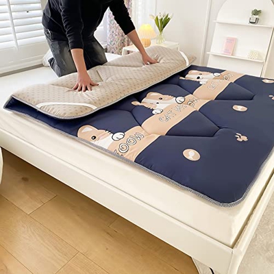 KKCD Colchón De Futón Plegable Japonés Colchón De Dormitorio De Estudiante para Piso Enrollable Cama De Tatami con Estampado De Dibujos Animados Colch
