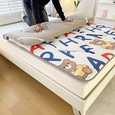 KKCD Colchón De Futón Plegable Japonés Colchón De Dormitorio De Estudiante para Piso Enrollable Cama De Tatami con Estampado De Dibujos Animados Colch