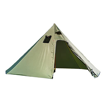 Fulenyi Tienda de campaña al Aire Libre para 3 Personas - Tienda de campaña Impermeable Ultraligera - Tipi piramidal Ligero con Ventana de Chimenea Cu