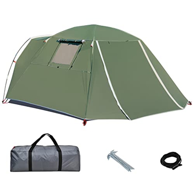 COSTWAY Tienda de Campaña para 4-6 Personas con Pequeño Pórtico Delantero, Tienda de Doble Capa con Doble Techo, Tienda Camping Resistente a Lluvia Vi