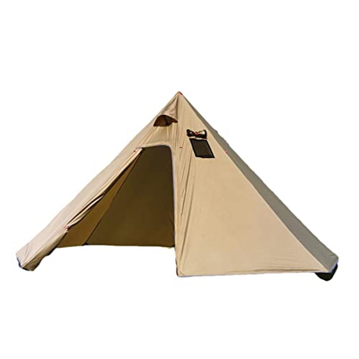 Cyhamse Tienda de campaña piramidal para 3 Personas - Tienda de campaña Impermeable,Tipi piramidal Ligero con Ventana de Chimenea Cuadrada y Tela igní