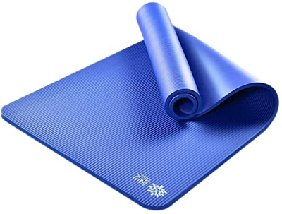 FMOPQ Esterilla de Yoga - Esterilla de Yoga Resistente al desgarro de Alta Densidad de 10 mm / 15 mm con Correa - Equipo de Fitness