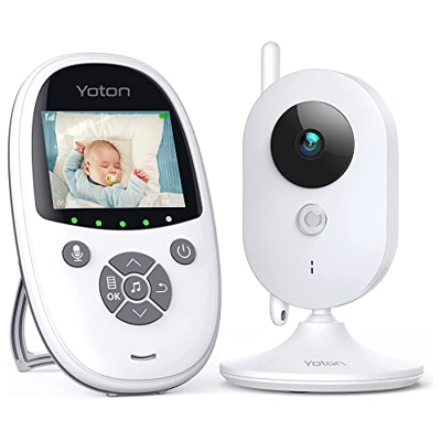 Vigilabebés, Yoton Vigilabebés Cámara de Monitor de Bebé y Video Vigilancia con 2.4" 800mAh, Modo VOX/8 Nanas/Comunicación Bidireccional/Recargable