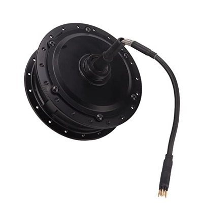 minifinker Motor de Conversión de Bicicleta Eléctrica, Freno de Disco 48V 350W Rueda Trasera Negra Motor de Cubo de Bicicleta Eléctrica Aleación de Al
