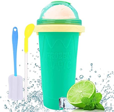 Taza Para Hacer Aguanieve Vaso De Batido Mágico Congelado Rápido Máquina Para Hacer Granizados Y Batidos Caseros Copa De Pellizco De Sílice De Doble C