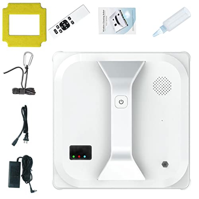 Robot de Limpieza de Ventanas con Control Remoto Rociador de Agua, Limpiador de Ventanas - Aspirador Robot de Limpieza de Vidrio Ventana Resistente a 