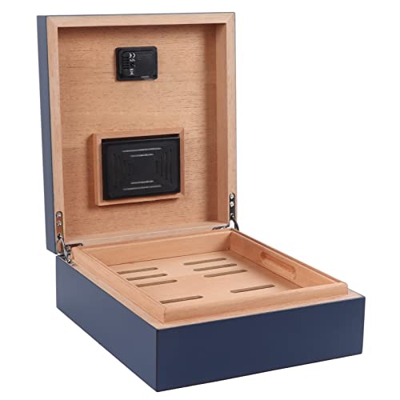 Enfriador de Humidificador, Caja de Puros de Humidificador Fijo con Deflector Almacenamiento de Doble Capa para Escritorio para Almacenar Artículos
