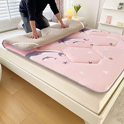 KKCD Colchón De Futón Plegable Japonés Colchón De Dormitorio De Estudiante para Piso Enrollable Cama De Tatami con Estampado De Dibujos Animados Colch
