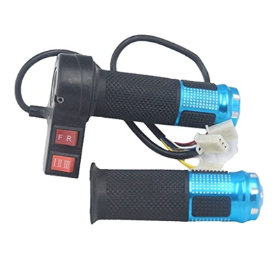 wueiooskj Paquete de 2 manillares a prueba de golpes para scooter eléctrico con acelerador de bicicleta eléctrica , Azul