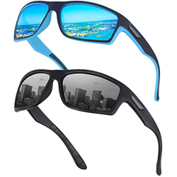 Ollrynns Gafas de sol polarizadas para hombre mujer 2 Pares Gafas Deportivas para Golf Ciclismo Pesca Running Deporte Protección UV400 (Negra&azul) precio