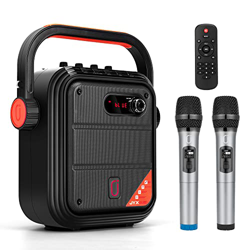 JYX Altavoz Bluetooth, Altavoz portátil PartyBox con 2 micrófonos inalámbricos, Altavoz inalámbrico para Fiestas, Caja de música Compatible con Tarjet en oferta