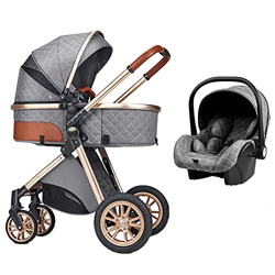 3 en 1 Sistema de Viaje Para Bebé Silla de Paseo 3 en 1 Carrito con Capazo Cochecito de Bebé Cochecito de Paisaje Alto Reclinable Cochecito Estándar P precio