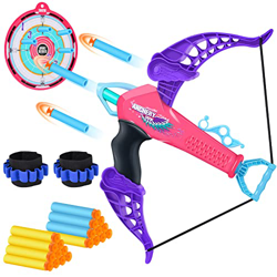 Sealilac Juego de Juguetes de Arco y Flecha para niños, Juguete de Tiro con Arco para niños con 20 Dardos de Espuma con Ventosa y Objetivos, cumpleaño en oferta