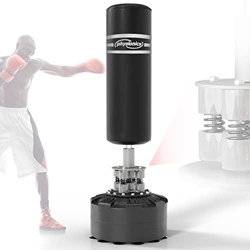 Physionics® Saco de boxeo de pie, relleno de 175 cm, para adultos y adolescentes, Muay Thai, MMA y Kickboxing, con base de ventosa, color negro precio