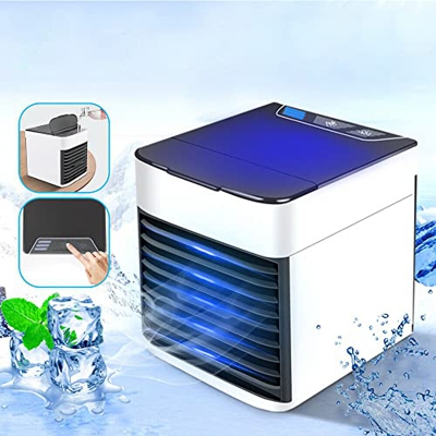 LvSenLin Mini Aire Acondicionado Ventilador Enfriador de Aire 7 Colores luz USB Aire Acondicionado portátil 3 Engranajes Espacio Personal Ventilador d