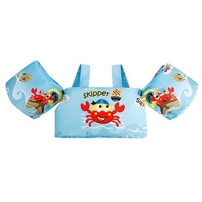 Joysummer Chaleco de Natación para Niños, Niñas Brazaletes con Correas, Flotador de Traje de Baño para Piscina para 2-6 Años Chaleco de Flotabilidad F