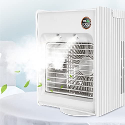 LvSenLin Ventilador de Aire Acondicionado portátil oscilante de 120 °, Mini Ventilador de refrigeración de Aire USB de Escritorio Personal, humidifica