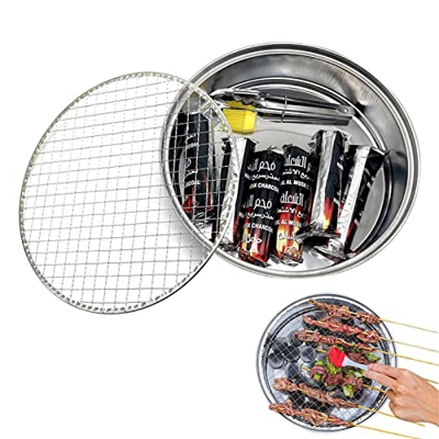 Eastuy 10 Pcs Parrilla de Barbacoa instantánea,Parrilla Desechables, Parrillas Portátiles de Carbón, Parrillas Biodegradables para Exteriores - Instan