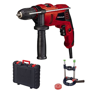 Einhell Taladro de impacto con cable - TE-ID 500 E - con soporte de columna kwb - 240 V, 550 W, selector de velocidad, profundidad de perforación ajus