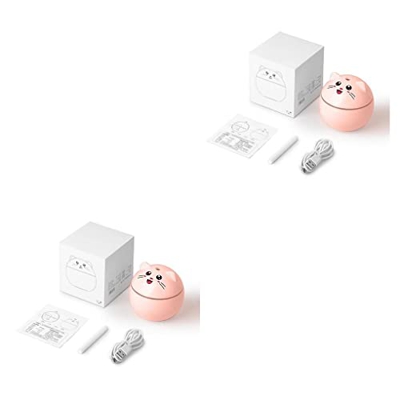wusiooucu 2 Juegos de Humidificador de aire, difusor de Aroma LED eléctrico de 300ml con luz nocturna, pulverizador de dibujos animados, generador de 