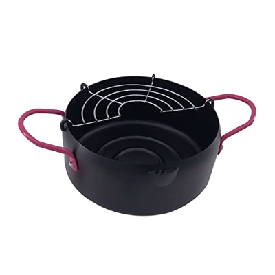 Tempuras - Sartén profunda con cesta de hierro, material de hierro, freidora japonesa, freidoras para cocina, hogar, pata, olla con desagüe