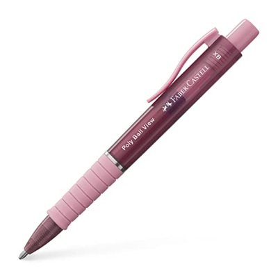 Faber-Castell 145753 Poly Ball View - Bolígrafo (mina XB, sombra de rosa, 1 unidad)