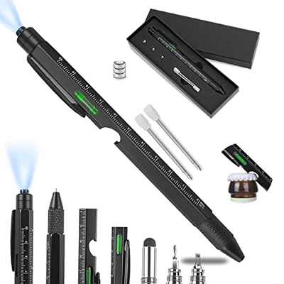 Keyck Regalos Originales para Hombre Plumas Multiherramientas con Luz Práctico Boligrafo Herramienta Multifuncion Regalo Del Dia Padre Boligrafos Tact