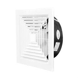 Extractor de aire 8/10 / 12inch Celling Potente Baño Extractor Extractor Ventilador de escape Ventilador de ventilación cuadrada con rejilla for la co en oferta