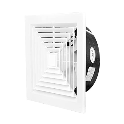 Extractor de aire 8/10 / 12inch Celling Potente Baño Extractor Extractor Ventilador de escape Ventilador de ventilación cuadrada con rejilla for la co