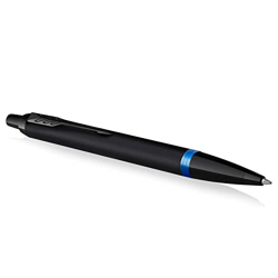 Parker Bolígrafo IM Vibrant Rings | Laca negra satinada con detalles azules marinos | Punta media con recarga de tinta azul | Caja de regalo precio