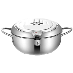 SHUIZONG Freidora de Acero Inoxidable, freidora de Pollo con Control de Temperatura, Mini freidora, Cocina con Tubo de Drenaje y Tapa para Uso domésti en oferta