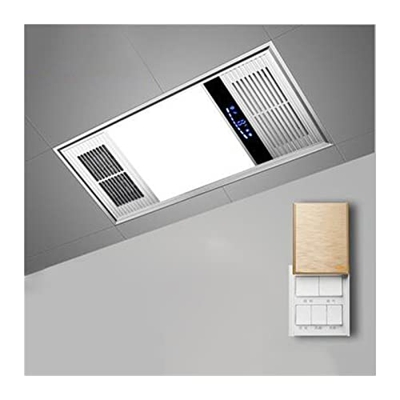 Extractor de aire 3 in 1 Bathroom Ventilator Fan with DIRIGIÓ Lights and Heater, Ceiling Integrated Exhaust Fan with Hot&Cold Wind 30×6 0 cm Rectangul