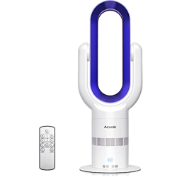 Ventilador de Torre, Ventilador Torre Silencioso Seguro sin Aspas, 10 velocidades, Oscilación de 90°, Temporizador 9H, Ventilador de Pie con Mando a D en oferta