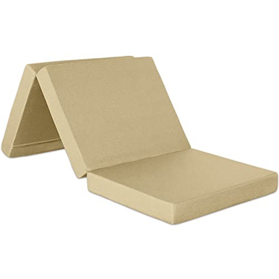 Ventadecolchones - Colchón Plegable con Viscoelástica con Cierre y Asa 135 x 190 x 10 cm con Espuma D25 extrafirme en Loneta Exterior Impermeable Crud