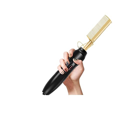 Arrendizaje avanzado, 2 en 1 Cabello rizador rizador húmedo seco eléctrico calefacción Caliente Peine for el Cabello Suave de alisado de Hierro Plano 