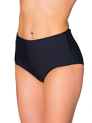 Aquarti Braguitas de Bikini de Talle Alto para Mujer, Negro, 48