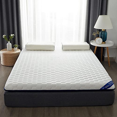 Colchón, ColchóN Plegable Espesar Tatami Suave Alfombrilla De Suelo ColchóN Transpirable Y Agradable A La Piel ColchóN Doble Individual para El Hogar,