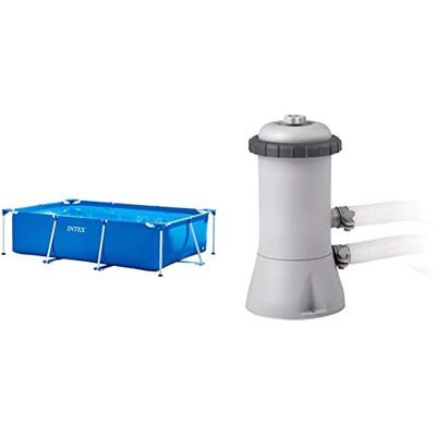 Intex 28273NP Small Frame - Piscina Desmontable Tubular, 450 x 220 x 84 cm, 7.127 litros + 28604 Depuradora Cartucho Filtros Tipo A, 2006 L/h