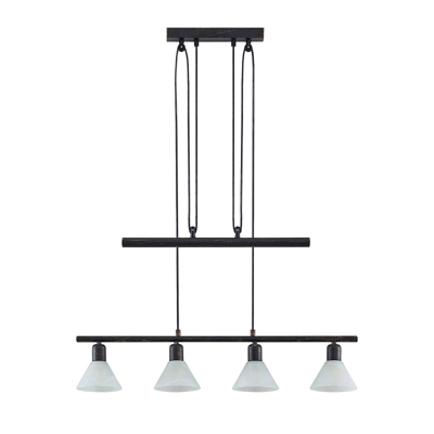 ELC Bealia colgante, ajustable, 4 luces negro