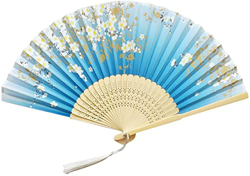 Xinduolei Decoración for el hogar Fans Plegables Ventiladores de Mano Fans de bambú Los fanáticos Huecos de bambú de Las Mujeres con Ventilador GINOLE precio