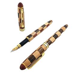 Pluma estilográfica de arce de palisandro pequeña, cuadrada, hecha a mano, bolígrafo de hechizo para negocios, escritura de estudiantes, papelería hec en oferta