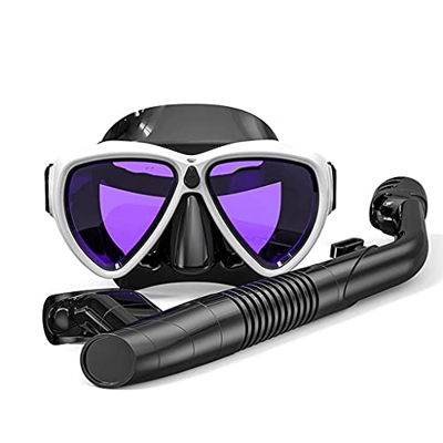 Samnuerly Máscaras de Buceo Máscara de Buceo Traje de esnórquel Impermeable y antivaho Equipo de Buceo con esnórquel Completamente seco Equipo Profesi