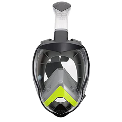 Máscara de respiración de Cara Completa máscara de Buceo con Gafas de Buceo de Vidrio Templado antivaho Gafas de Buceo panorámicas Anchas adecuadas pa características