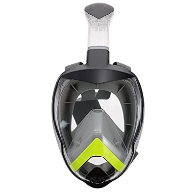 Máscara de respiración de Cara Completa máscara de Buceo con Gafas de Buceo de Vidrio Templado antivaho Gafas de Buceo panorámicas Anchas adecuadas pa